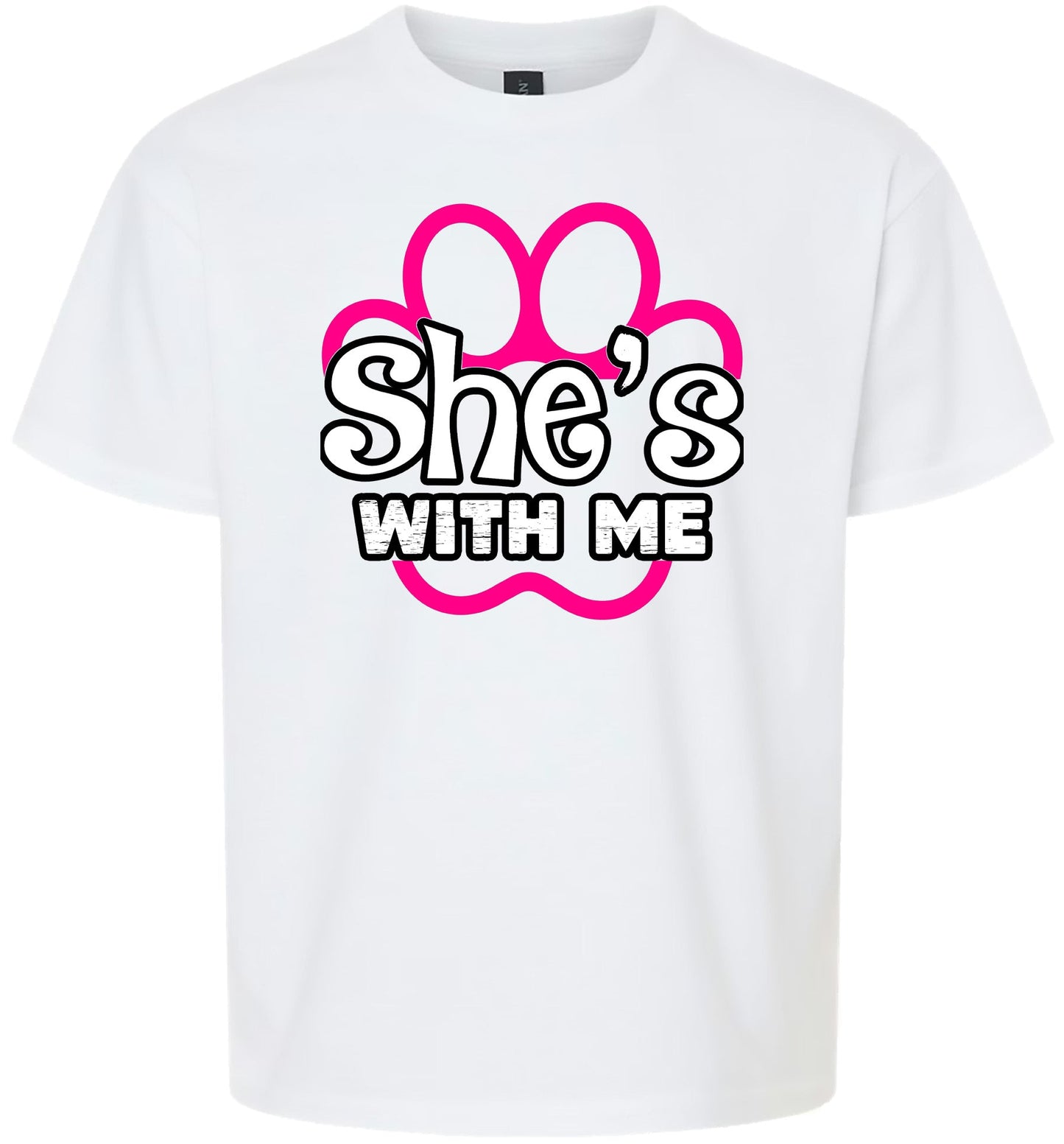 Neon Paws She's With Me Children's Gildan Soft Shirt