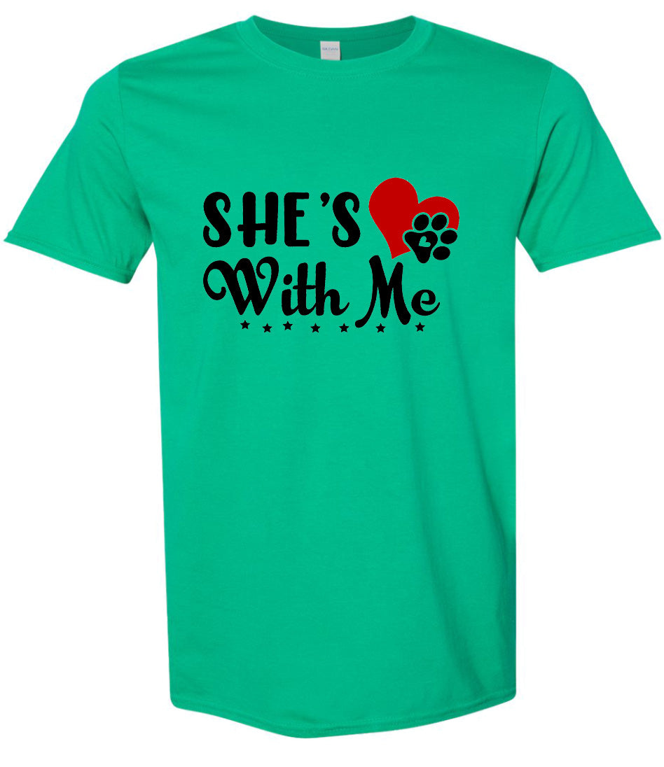 Cutesy She's With Me Adult Gildan Soft Shirt