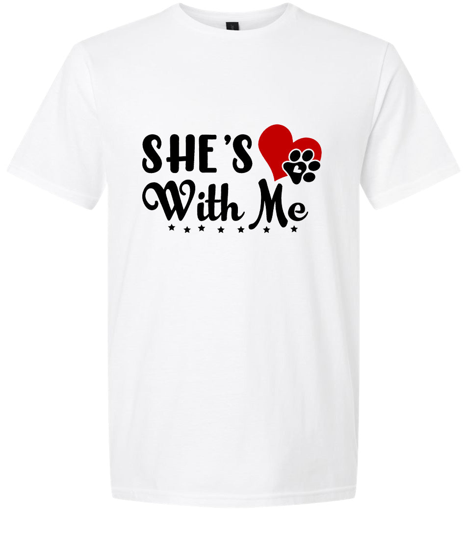 Cutesy She's With Me Adult Gildan Soft Shirt