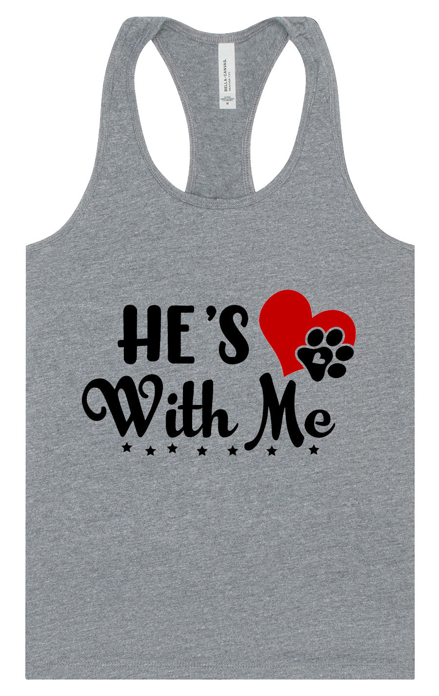 Cutesy He's With Me Women's Racerback Tank