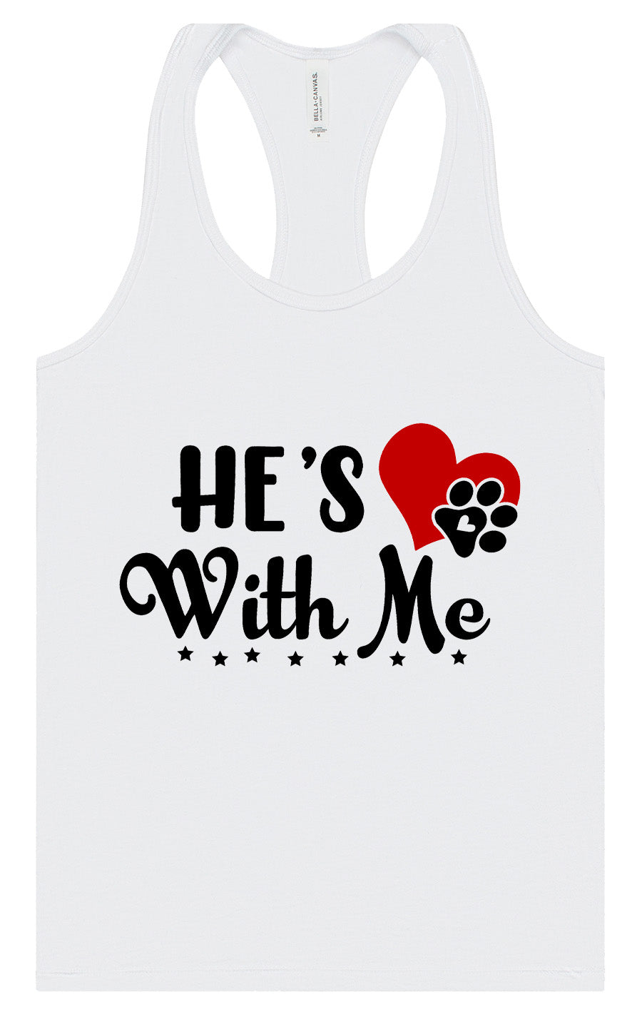Cutesy He's With Me Women's Racerback Tank