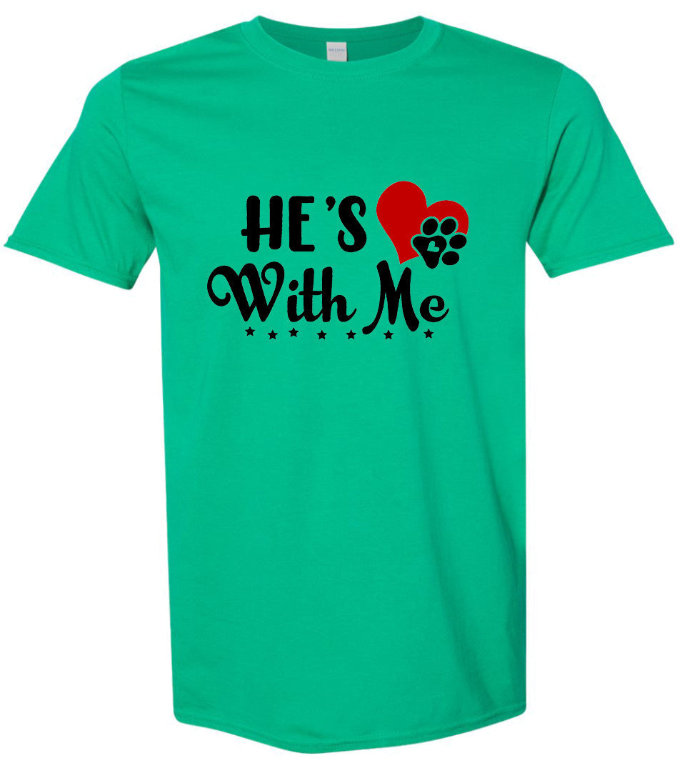 Cutesy He's With Me Adult Gildan Soft Shirt