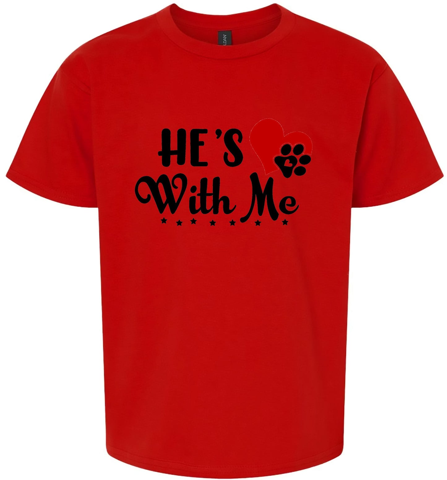 Cutesy He's With Me Children's Gildan Soft Shirt