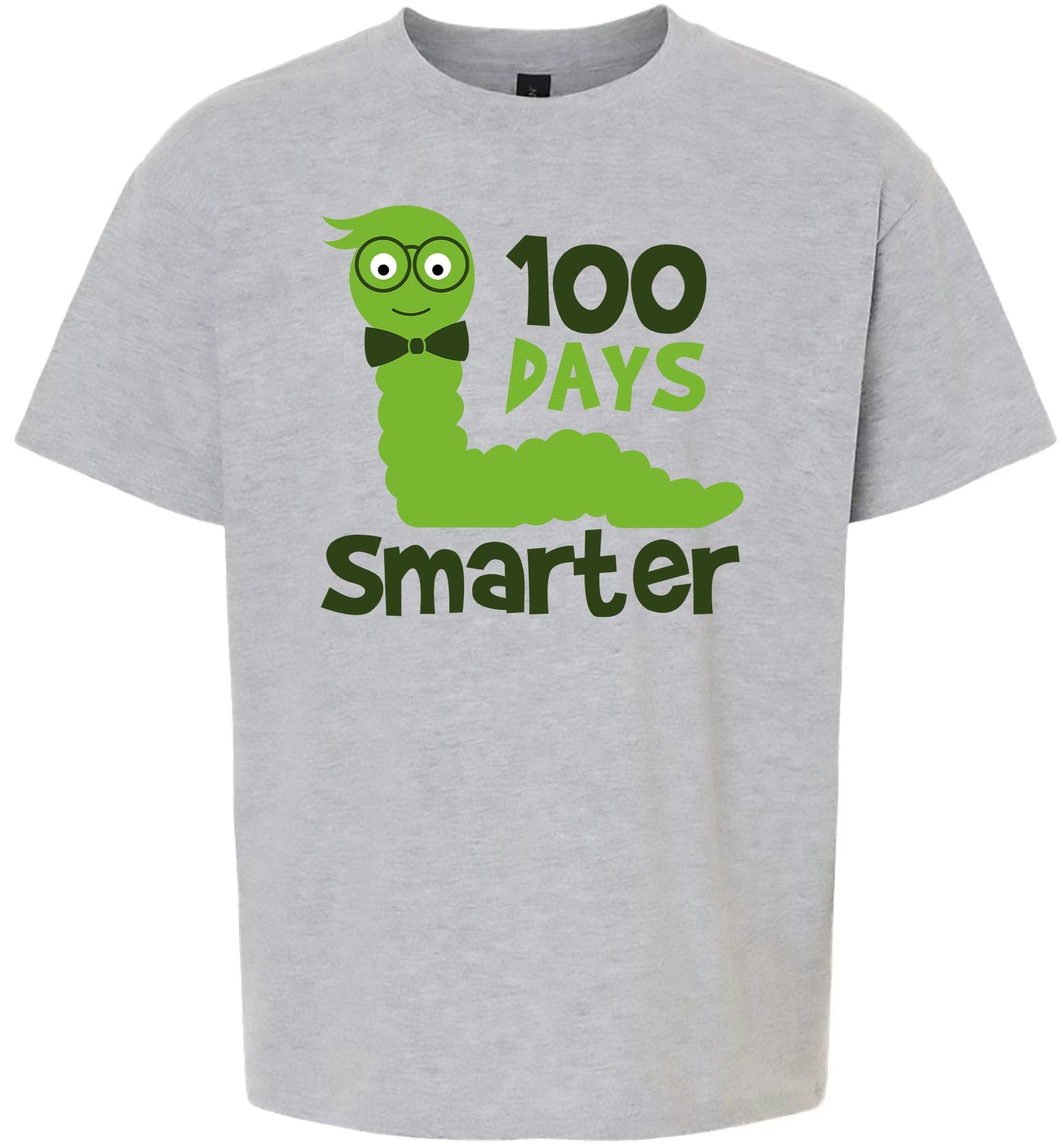 100 Days Smarter Green Worm Children's Gildan Soft Shirt