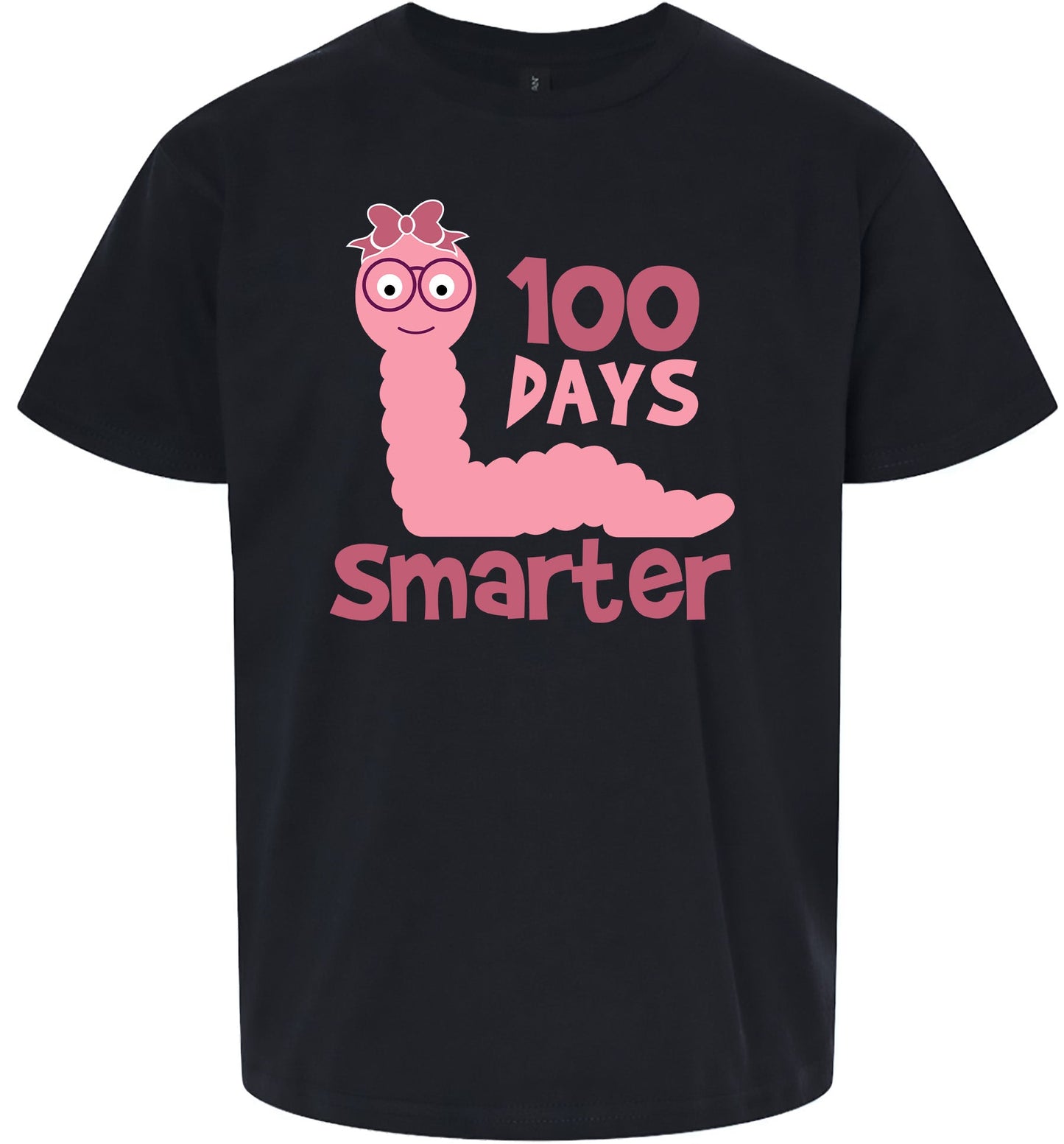 100 Days Smarter Pink Worm Children's Gildan Soft Shirt