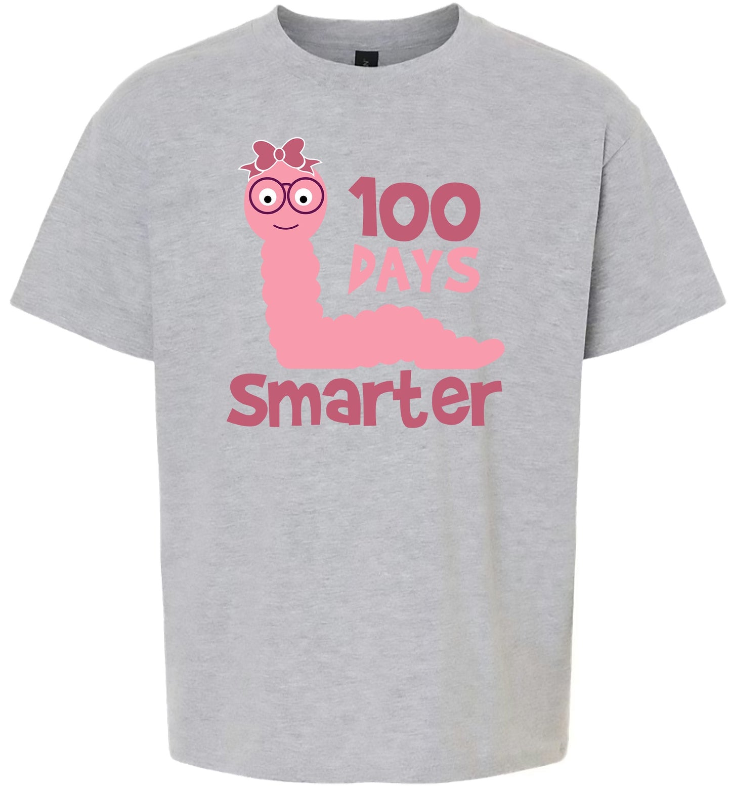 100 Days Smarter Pink Worm Children's Gildan Soft Shirt