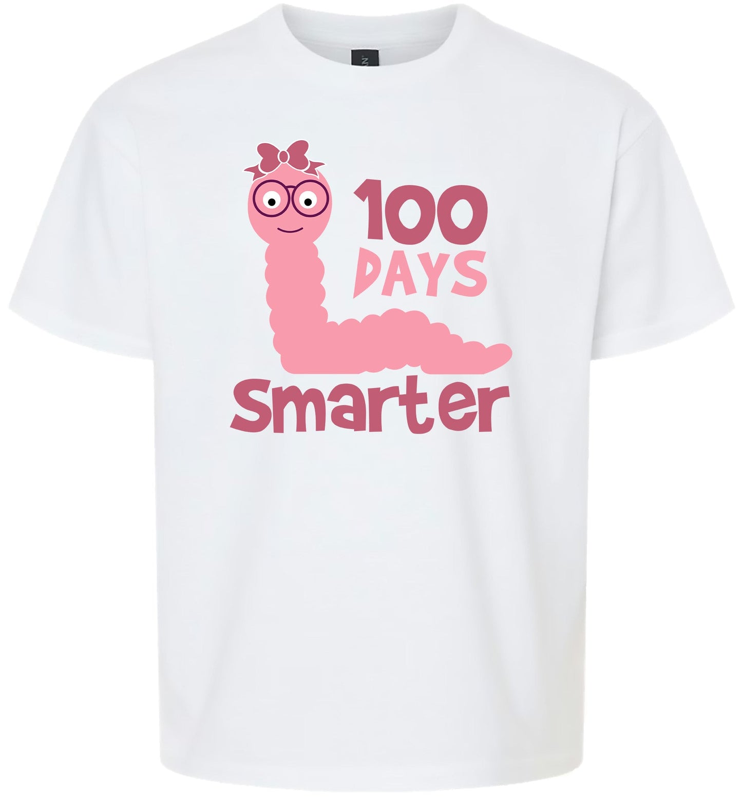 100 Days Smarter Pink Worm Children's Gildan Soft Shirt