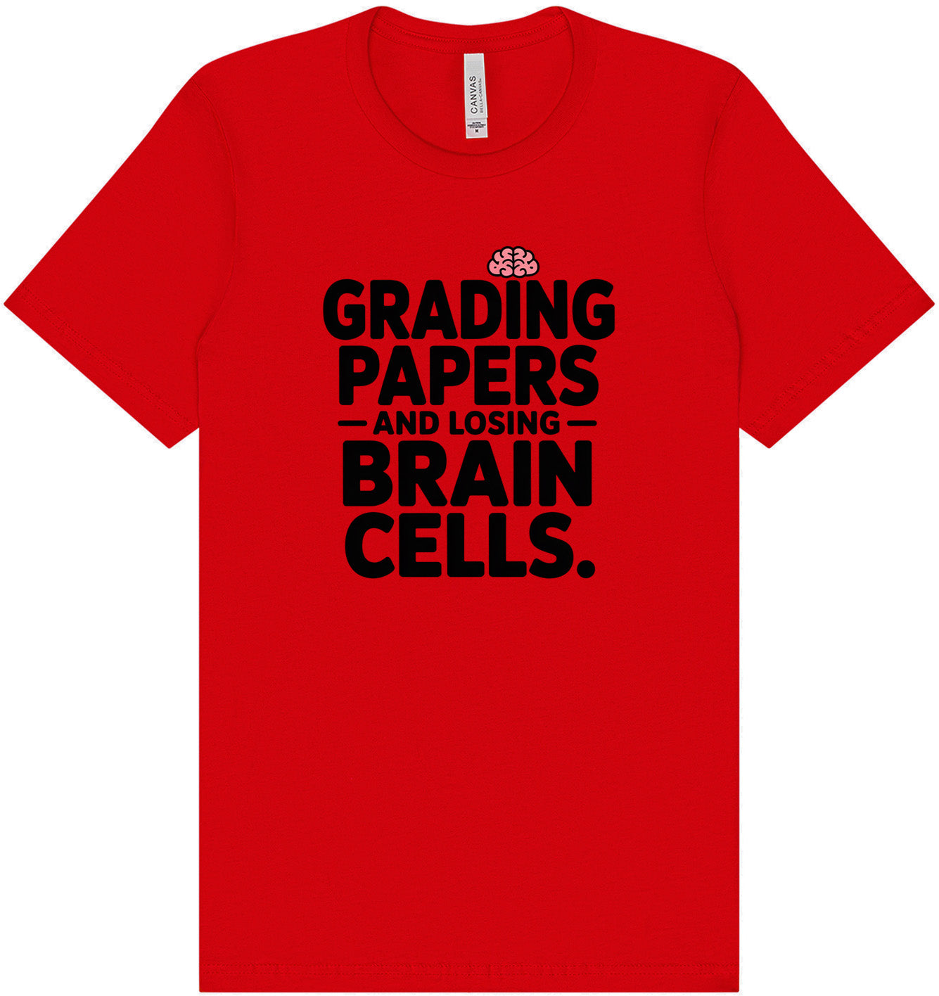 Grading Papers, Losing Brain Cells Adult Bella Canvas Shirt