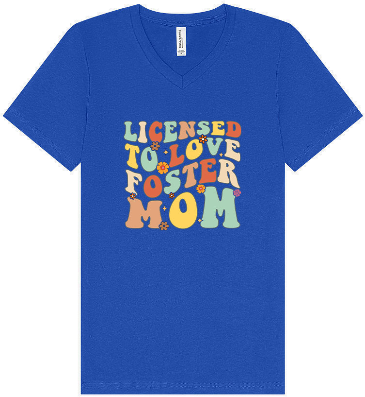 Licensed to Love Foster Mom Unisex V-Neck Shirt