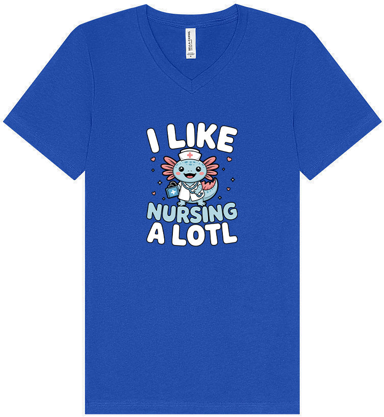 I Like Nursing A Lotl Unisex V-Neck Shirt