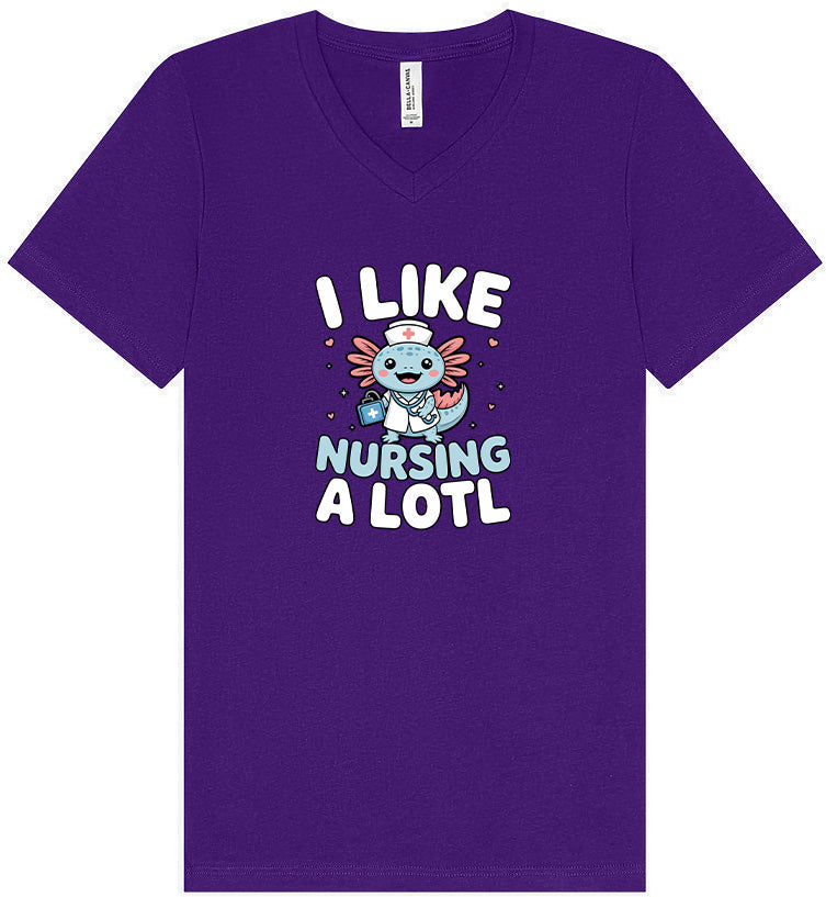 I Like Nursing A Lotl Unisex V-Neck Shirt
