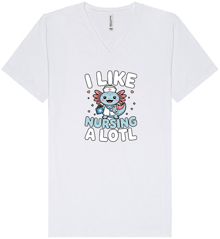 I Like Nursing A Lotl Unisex V-Neck Shirt