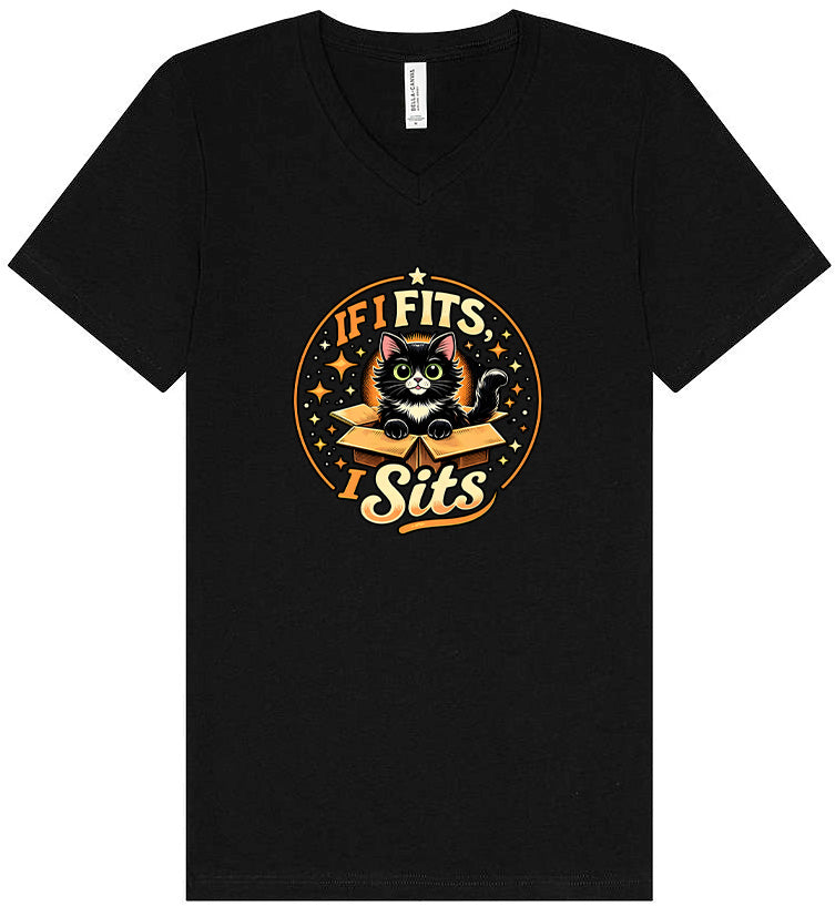 If I Fits, I Sits Unisex V-Neck Shirt