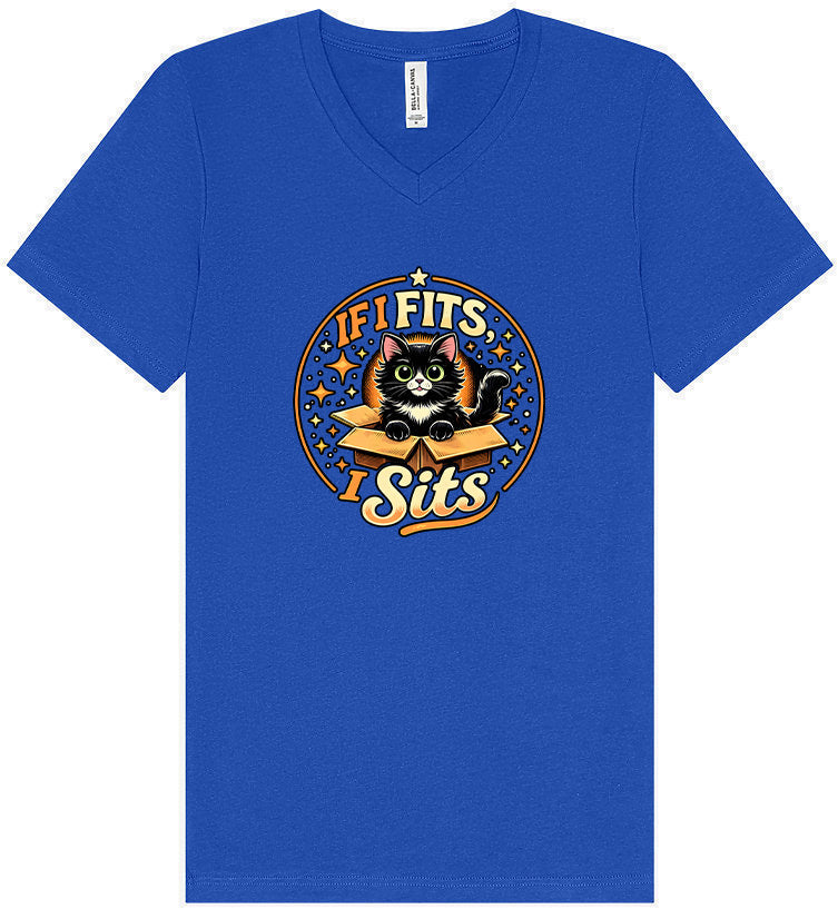If I Fits, I Sits Unisex V-Neck Shirt