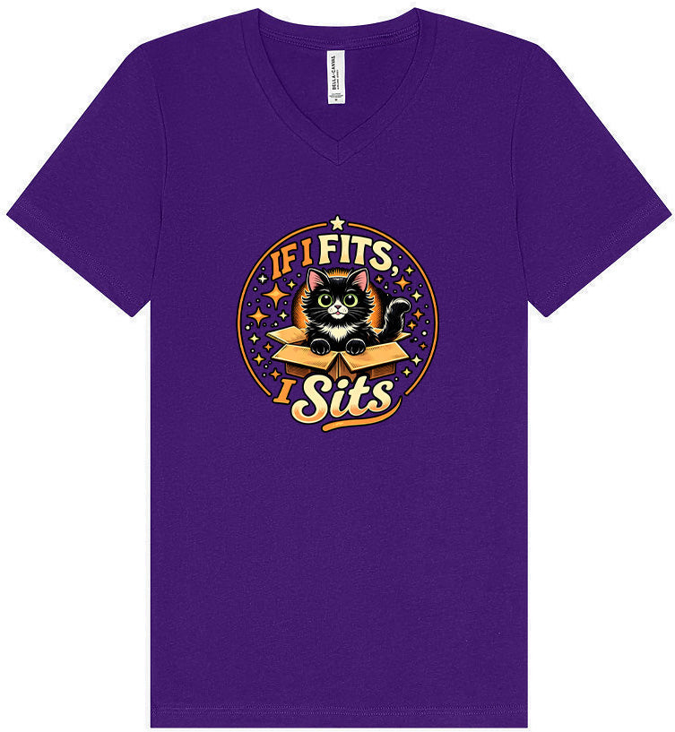 If I Fits, I Sits Unisex V-Neck Shirt
