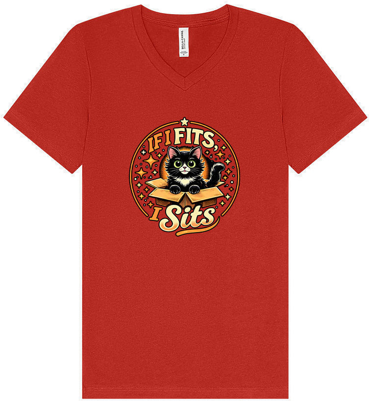 If I Fits, I Sits Unisex V-Neck Shirt