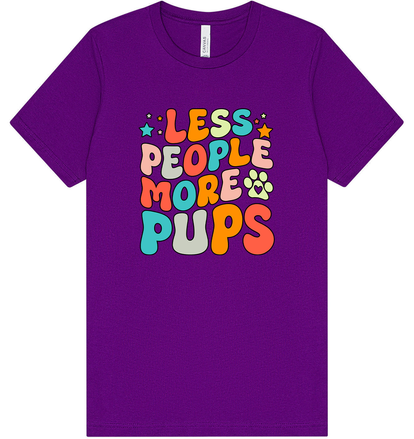 Less People, More Pups Adult Bella Canvas Shirt