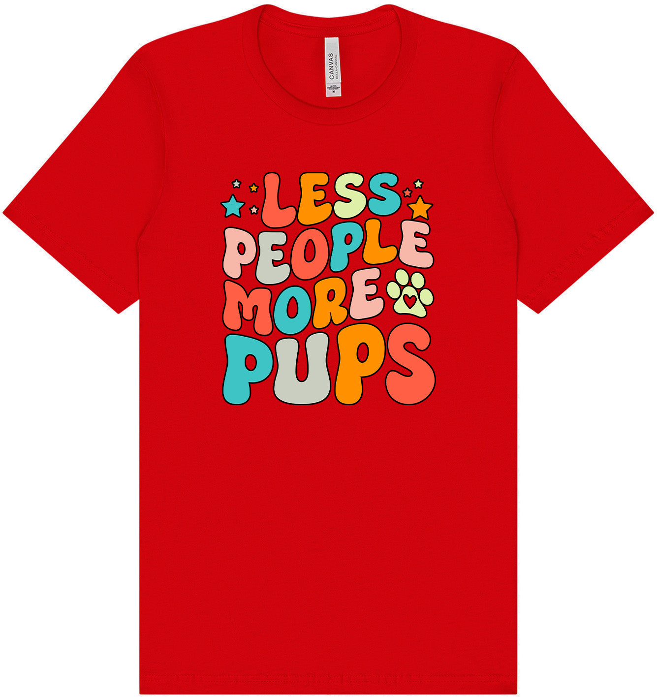 Less People, More Pups Adult Bella Canvas Shirt