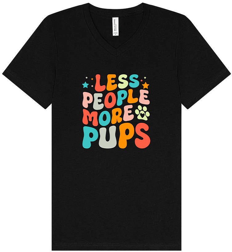 Less People, More Pups Unisex V-Neck Shirt