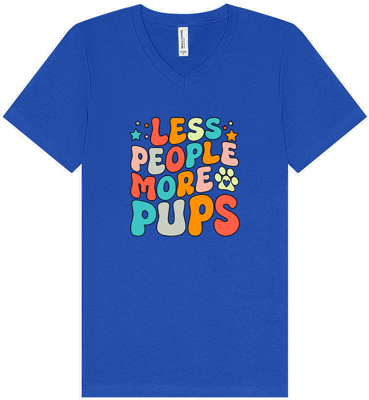 Less People, More Pups Unisex V-Neck Shirt