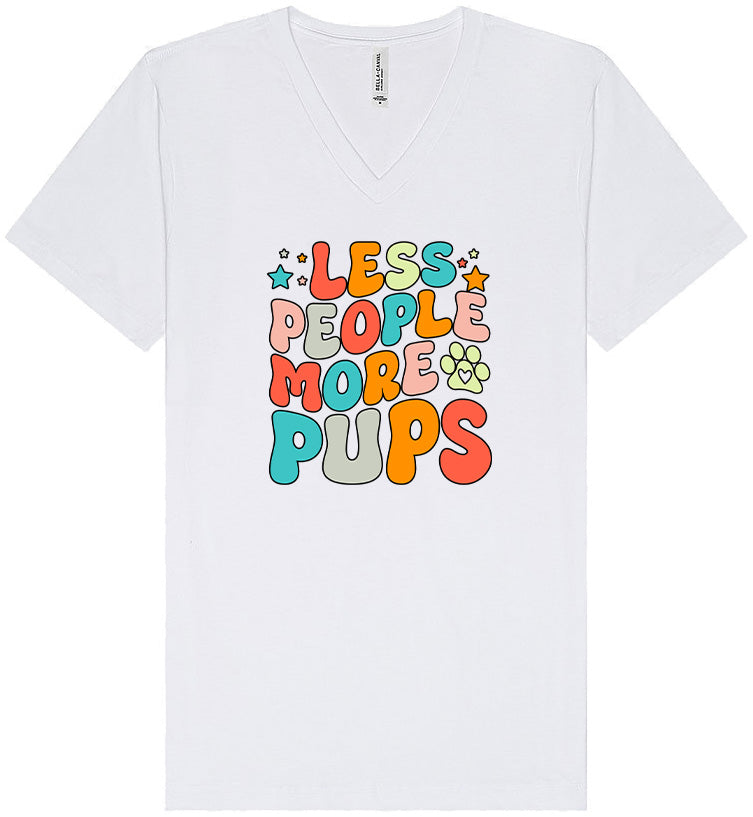 Less People, More Pups Unisex V-Neck Shirt