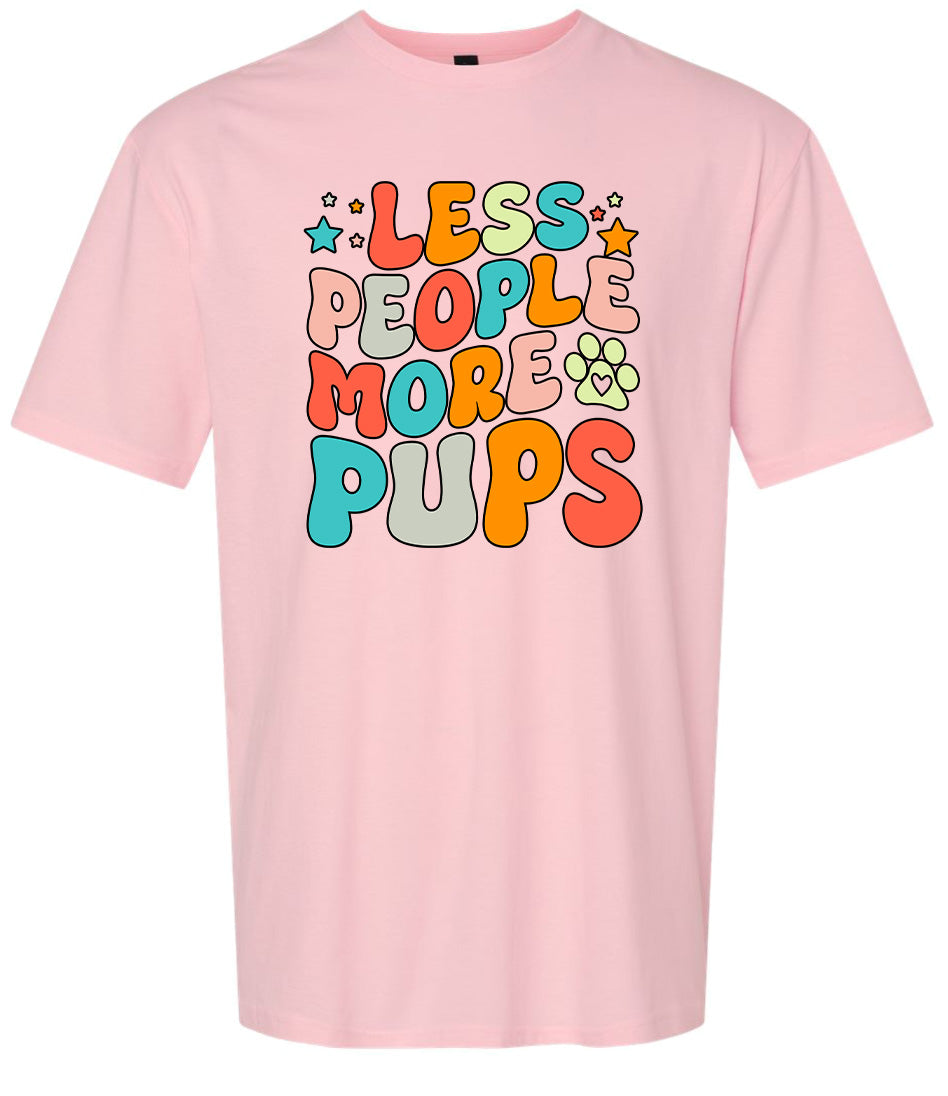 Less People, More Pups Adult Gildan Soft Shirt