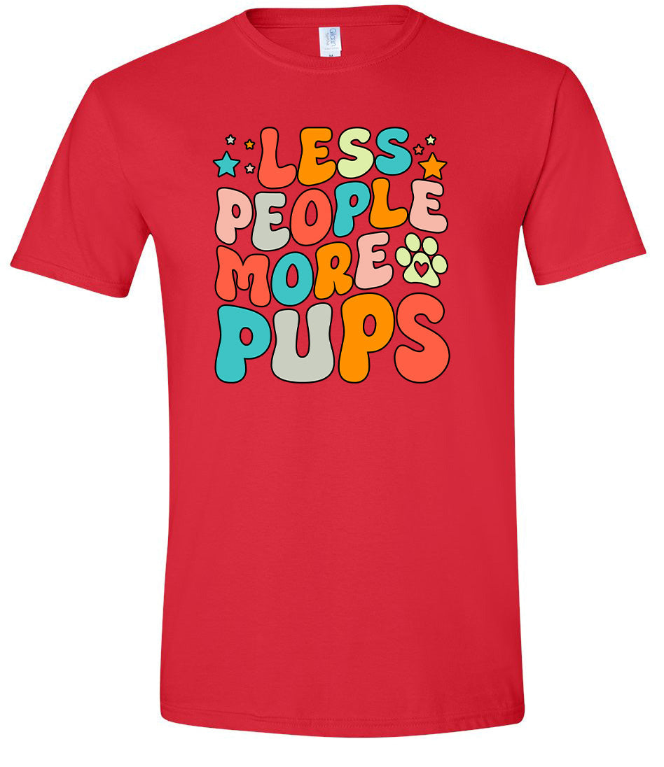 Less People, More Pups Adult Gildan Soft Shirt