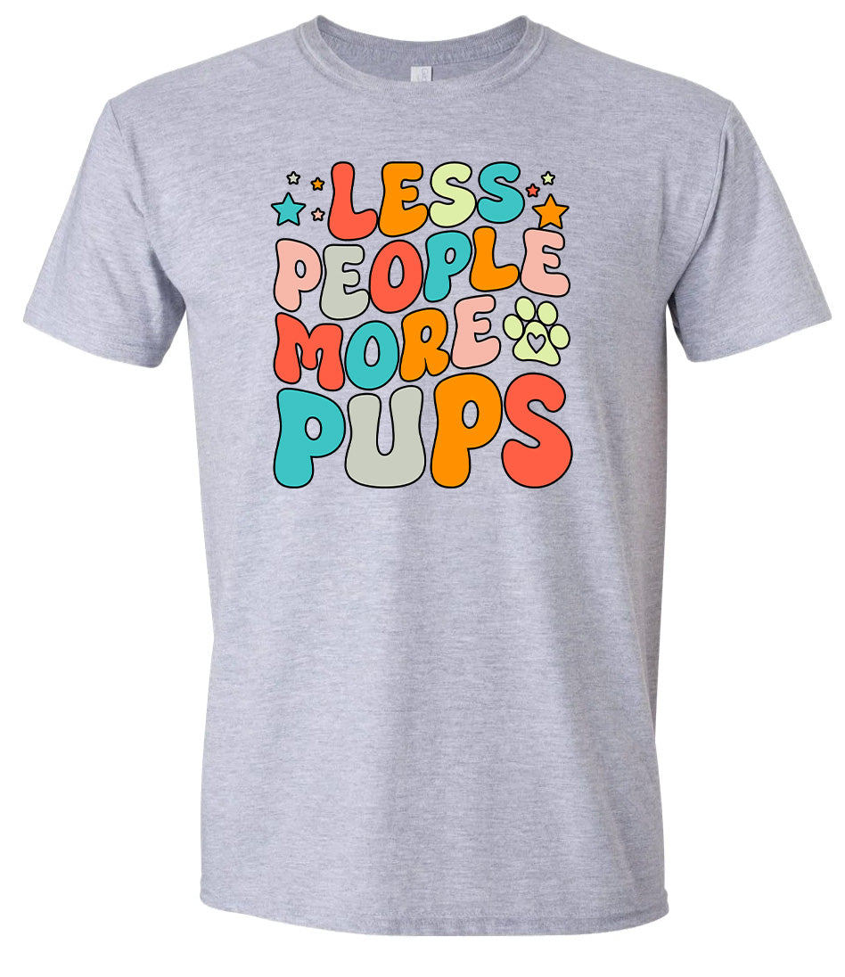 Less People, More Pups Adult Gildan Soft Shirt