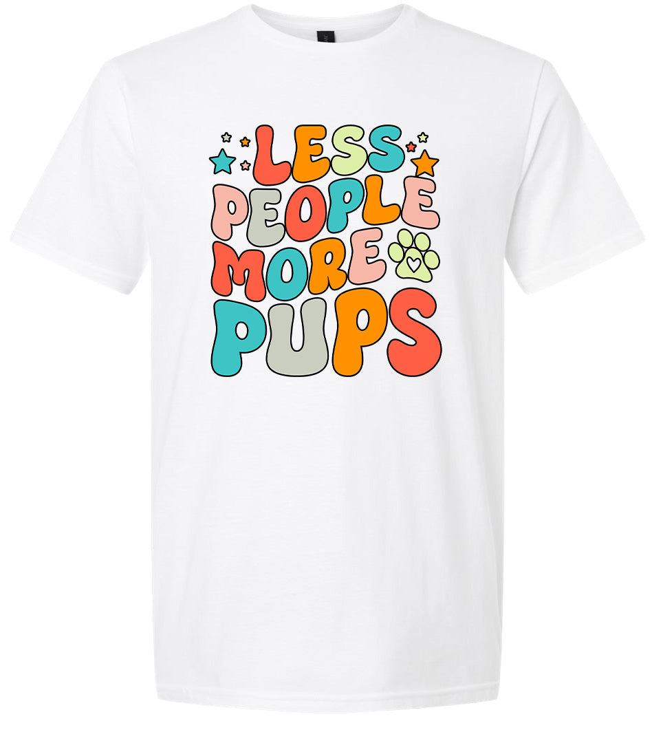 Less People, More Pups Adult Gildan Soft Shirt