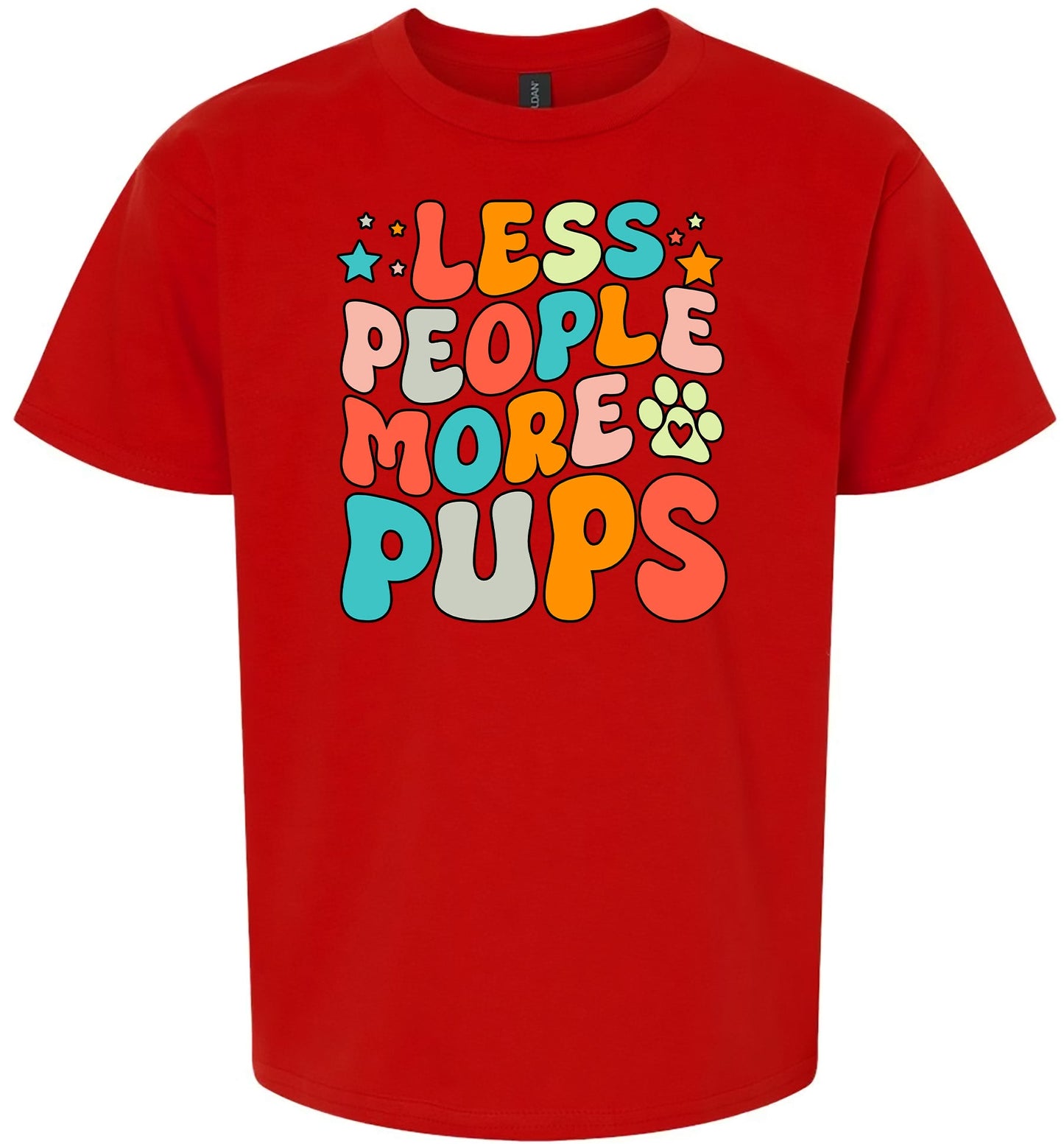 Less People, More Pups Children's Gildan Soft Shirt