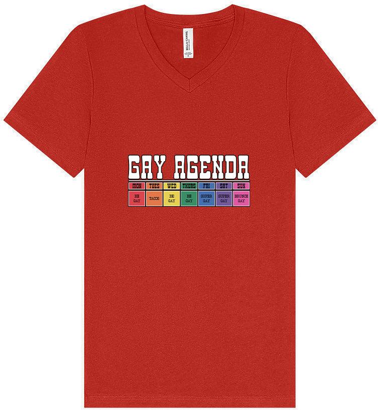 Gay Agenda Unisex V-Neck Shirt