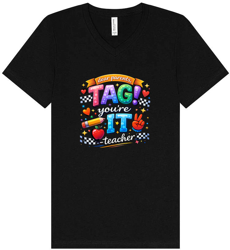Tag You're It! Unisex V-Neck Shirt
