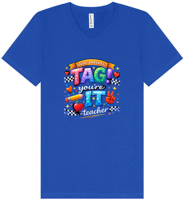 Tag You're It! Unisex V-Neck Shirt