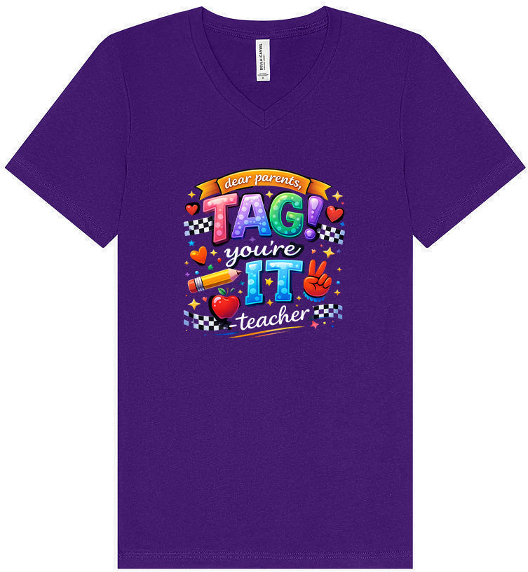 Tag You're It! Unisex V-Neck Shirt