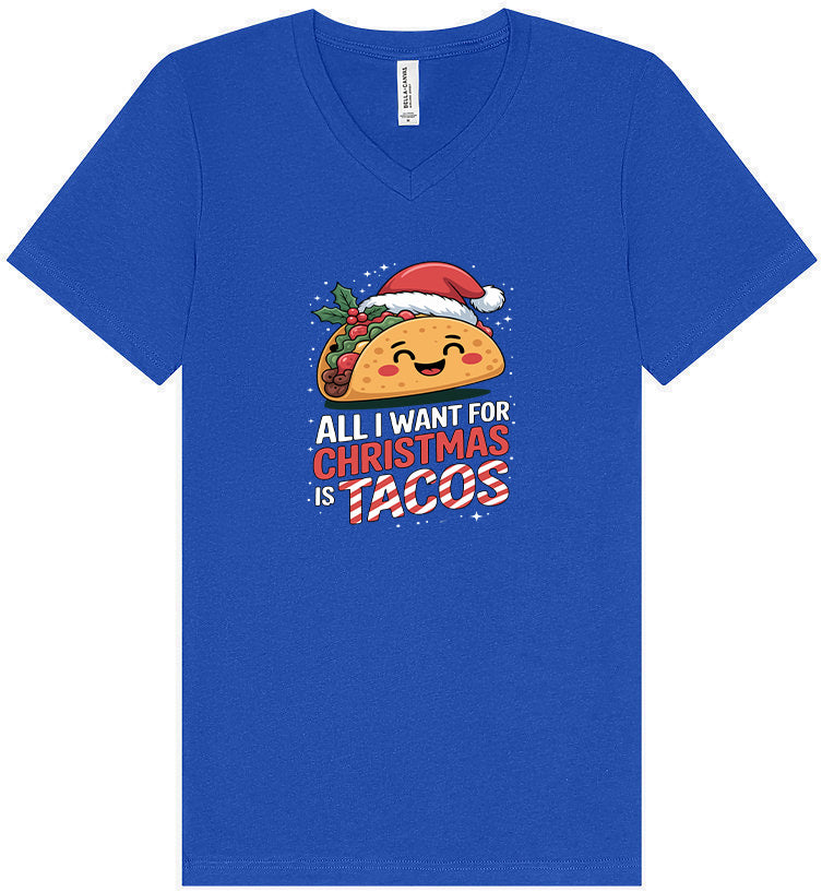 Tacos for Christmas Unisex V-Neck Shirt