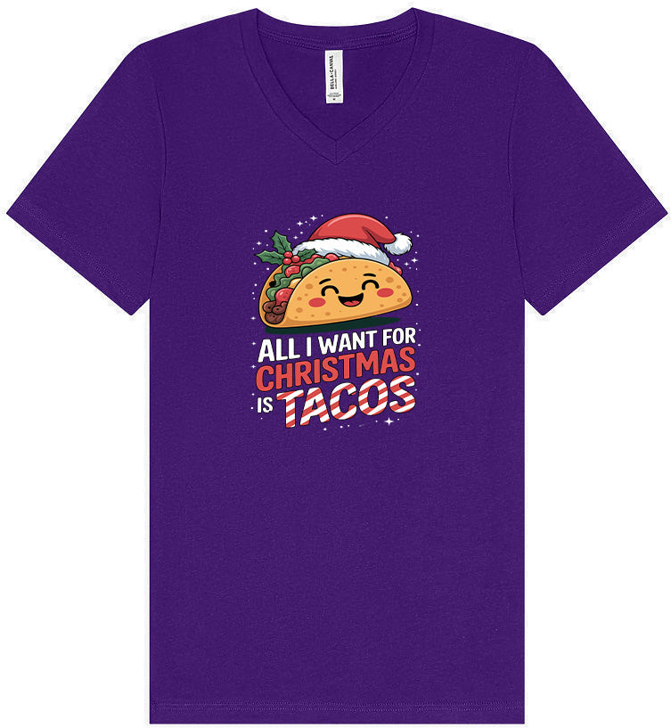 Tacos for Christmas Unisex V-Neck Shirt