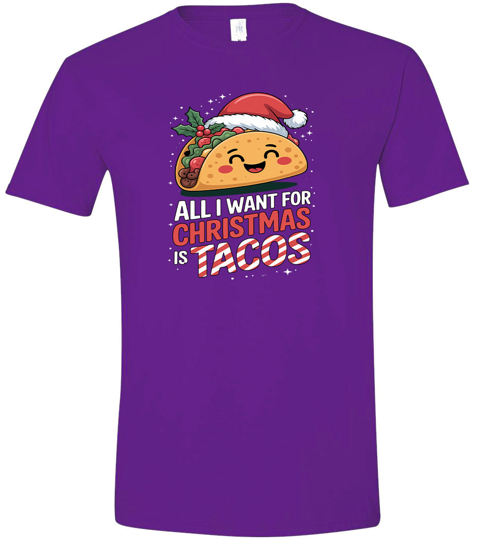 Tacos for Christmas Adult Gildan Soft Shirt