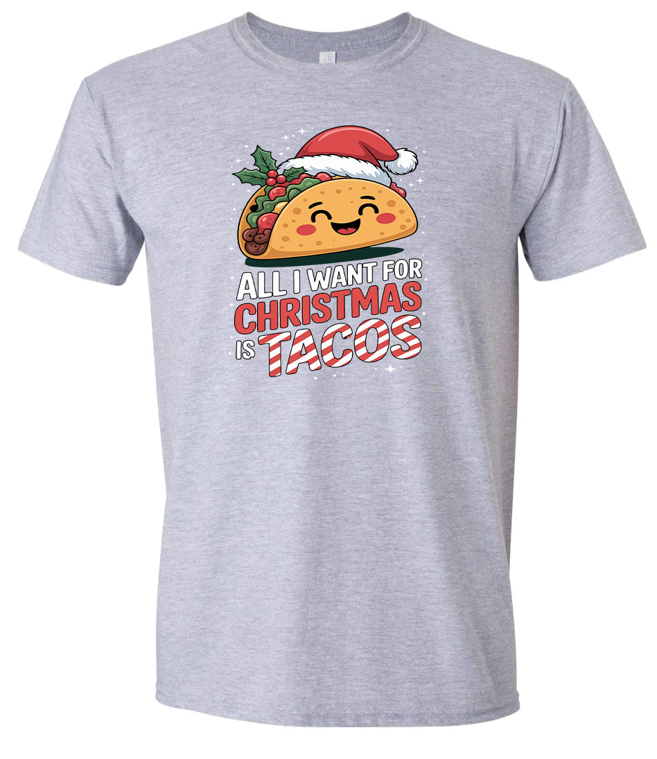 Tacos for Christmas Adult Gildan Soft Shirt
