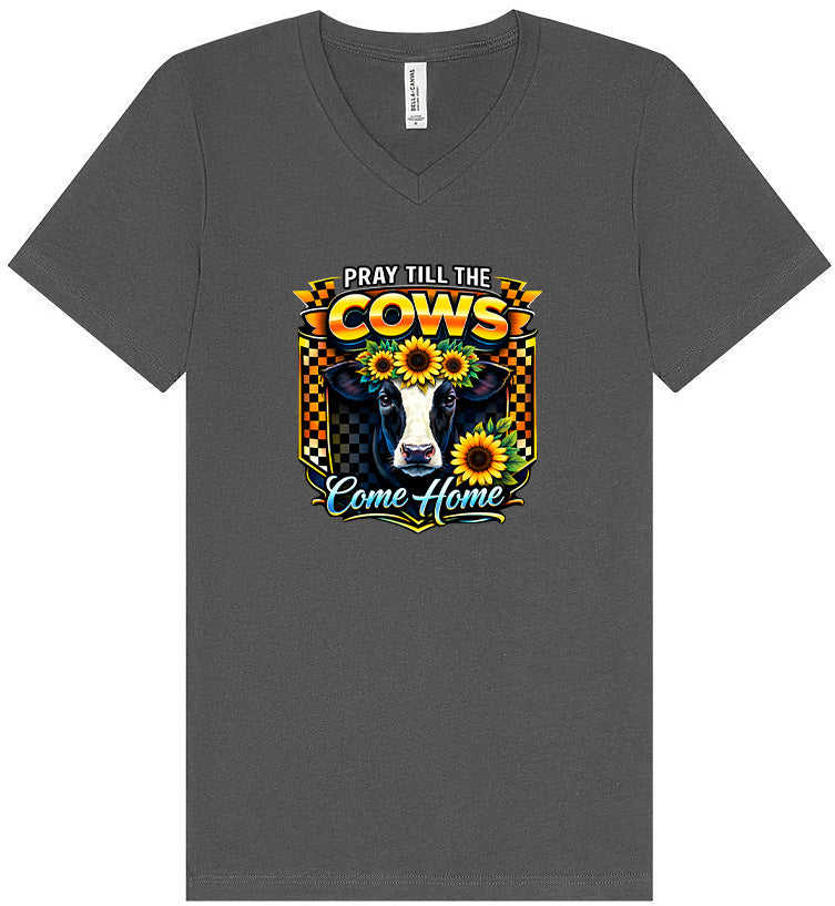 Pray til the Cows Come Home Unisex V-Neck Shirt