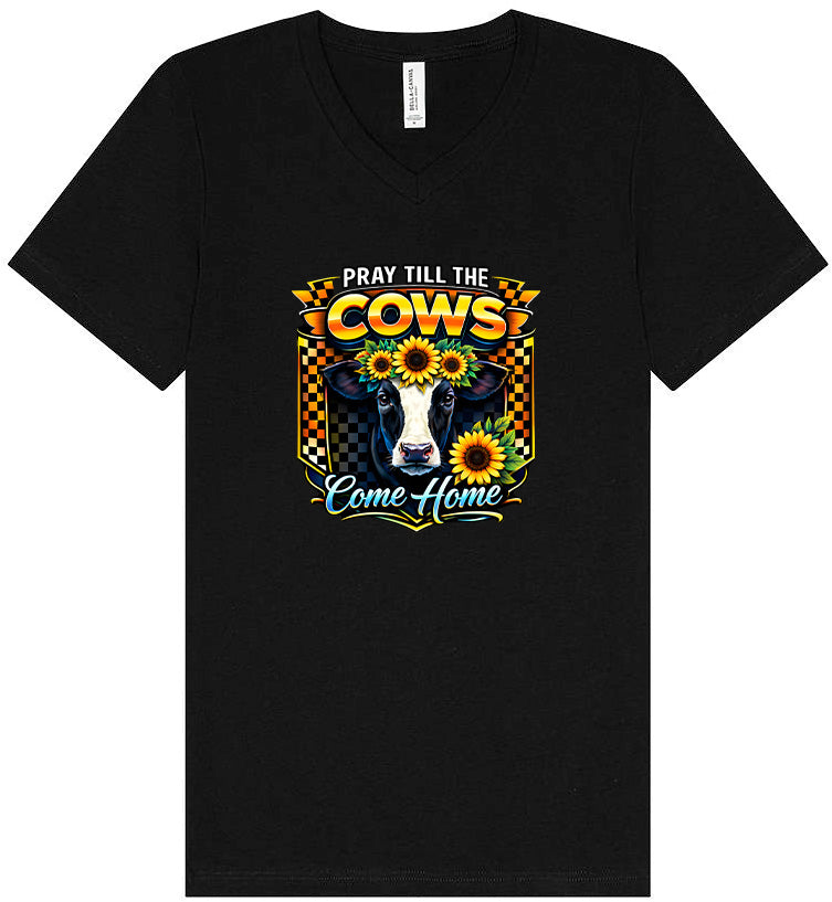 Pray til the Cows Come Home Unisex V-Neck Shirt
