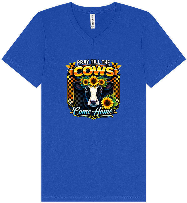 Pray til the Cows Come Home Unisex V-Neck Shirt