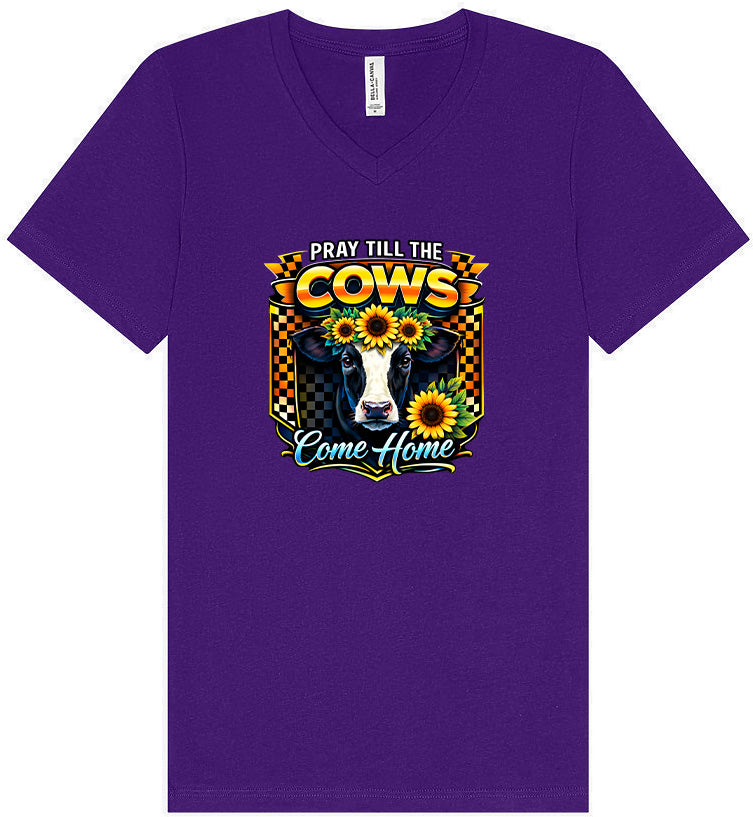 Pray til the Cows Come Home Unisex V-Neck Shirt