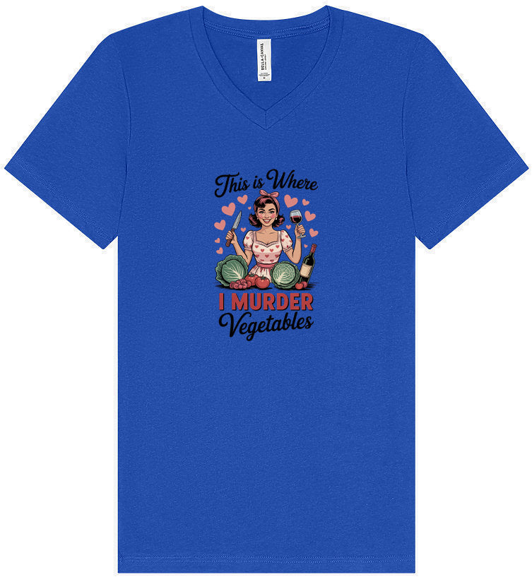 I Murder Vegetables Unisex V-Neck Shirt