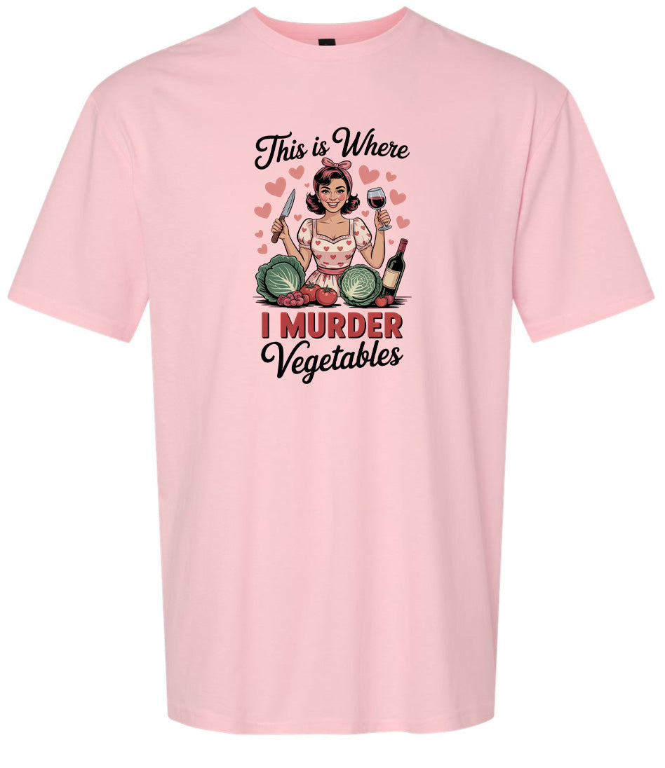 I Murder Vegetables Adult Gildan Soft Shirt