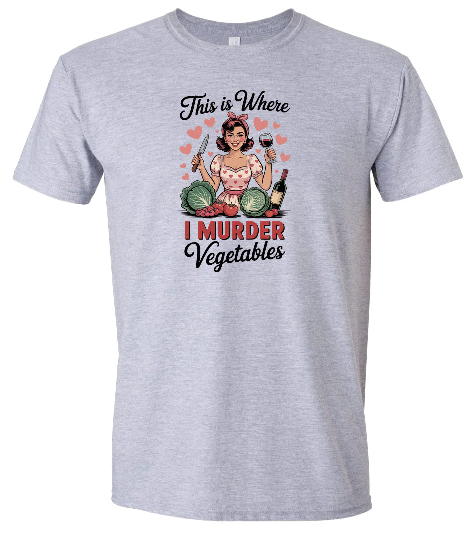 I Murder Vegetables Adult Gildan Soft Shirt