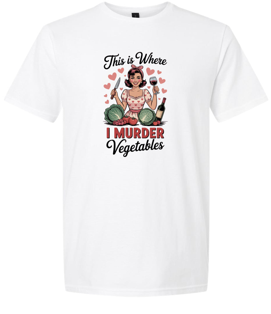 I Murder Vegetables Adult Gildan Soft Shirt