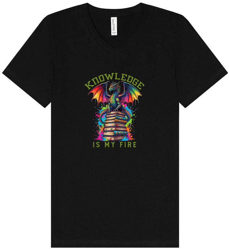Knowledge is My Fire Unisex V-Neck Shirt