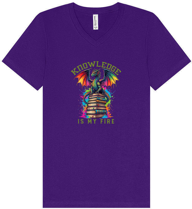 Knowledge is My Fire Unisex V-Neck Shirt