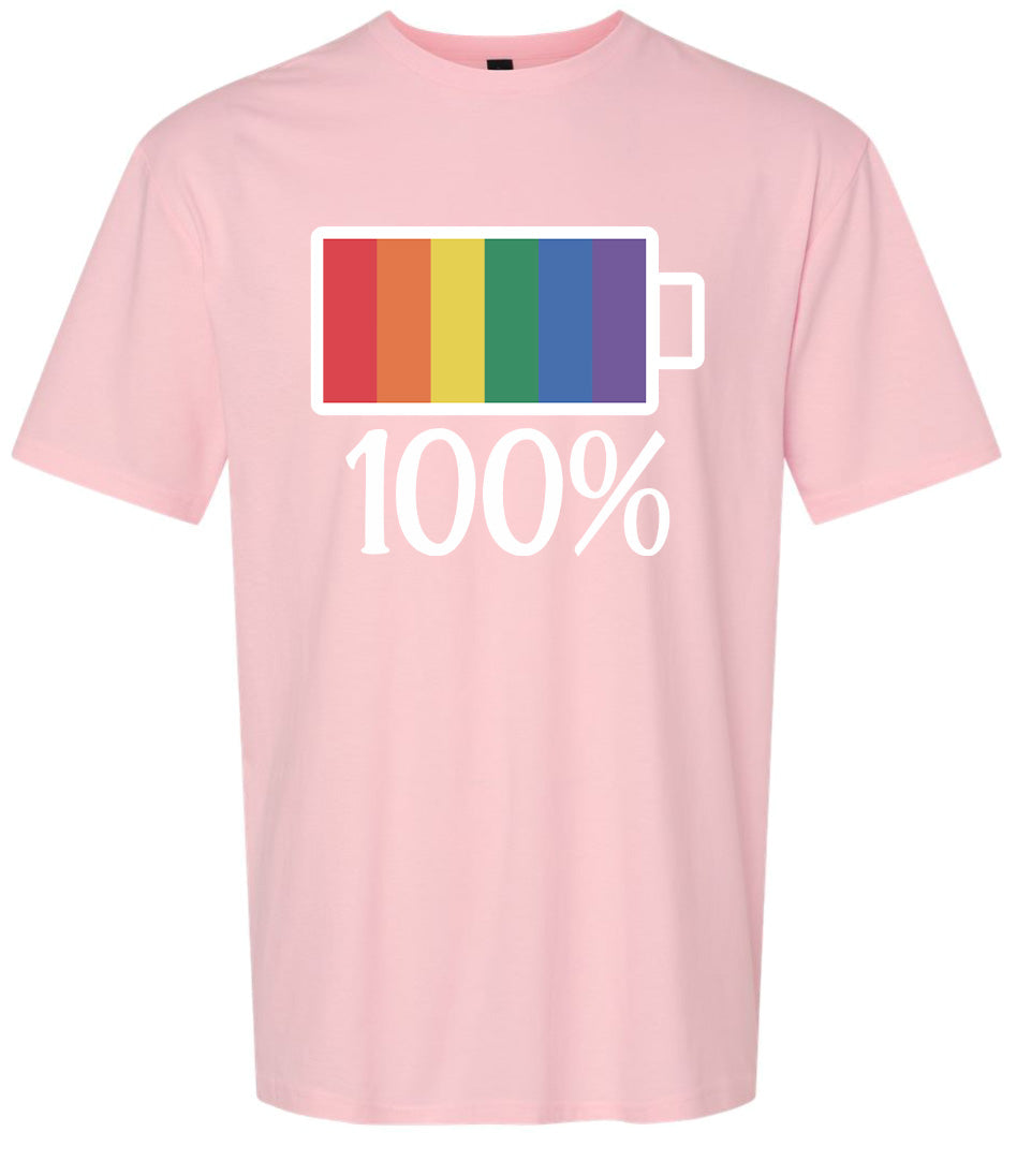 Pride Battery Charged Adult Gildan Soft Shirt