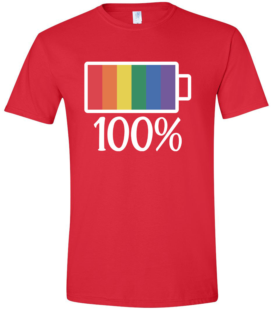 Pride Battery Charged Adult Gildan Soft Shirt